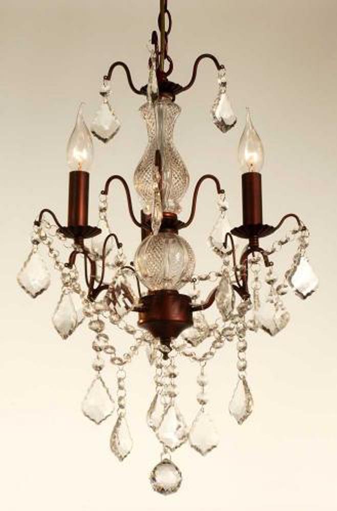 Bronze Chandelier - 3 Arm<br>W30xD30 x H40cm <br>