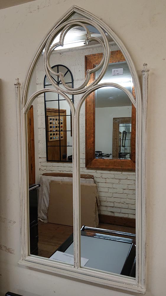 Dorset Reclamation Stock Mirrors, Reclaimed Lumber Gothic Mirror Wall