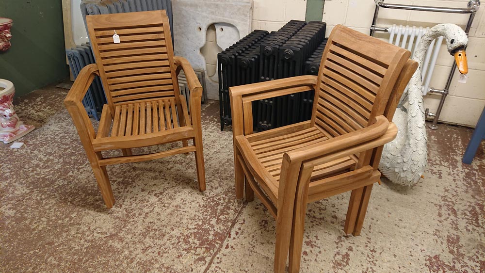 <p>Teak Stacking Chairs