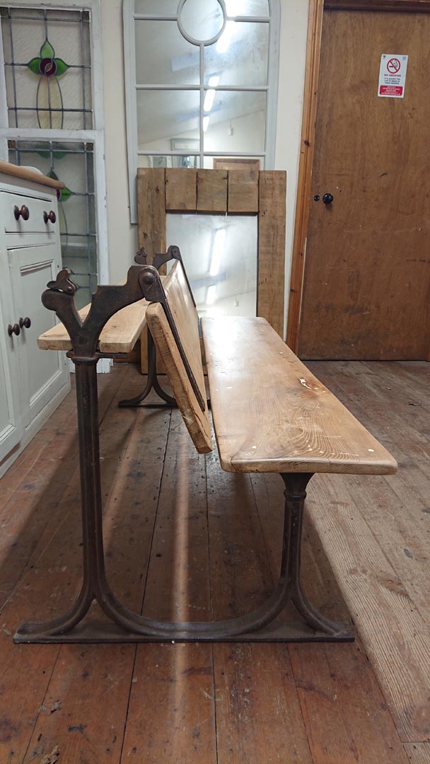 <p>Original Iron Base Bench/Desk</p><p>Restored with Old Elm and Oak timbers</p><p>Named Wippell and Co Exeter