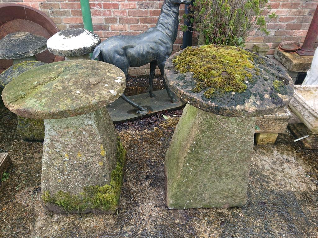 <p>2 large Original Staddle Stones