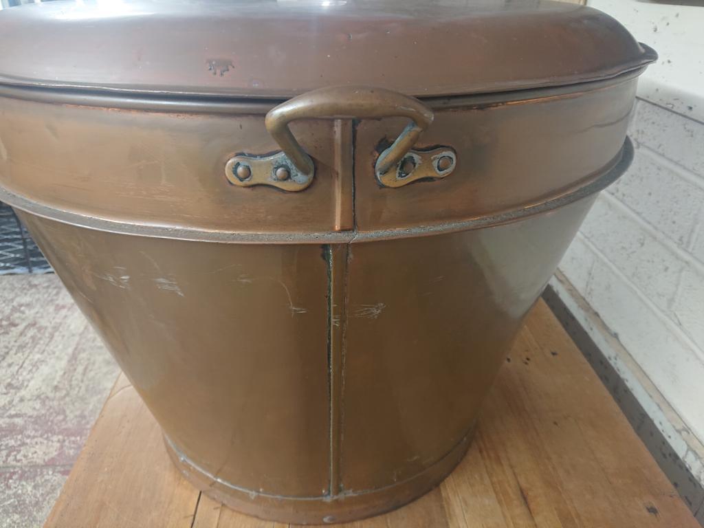 <p>Original Large Copper Bowl with Lid</p><p>50 cm high x 70 cm wide