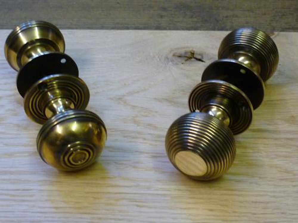 Heavy brass door handles