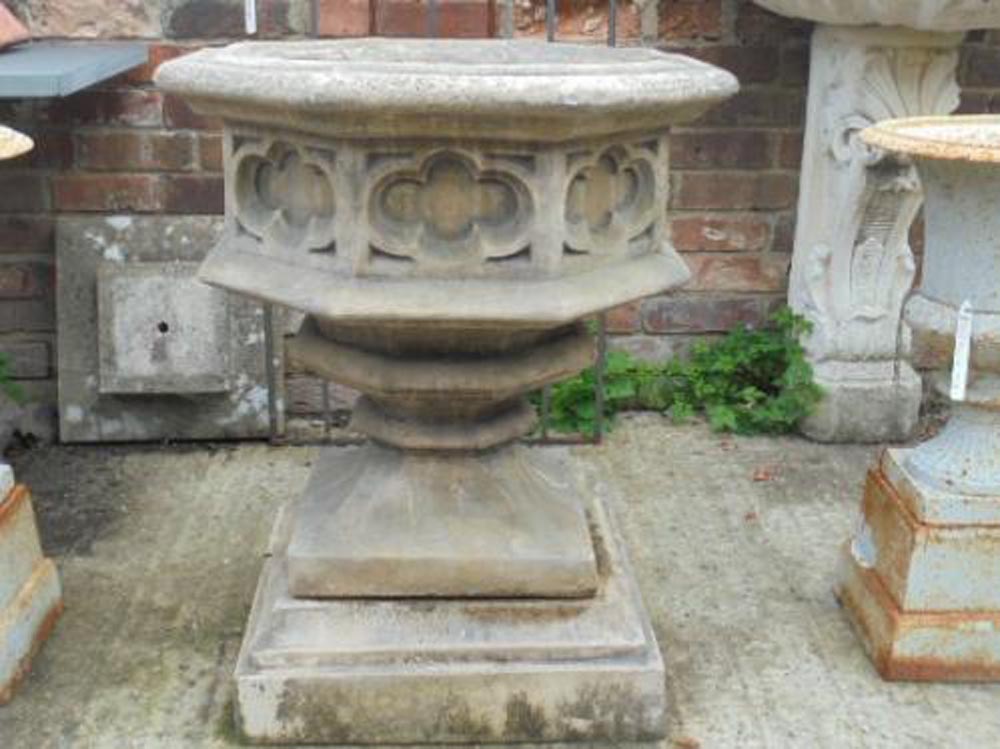 Gothic Planter on Low Plinth