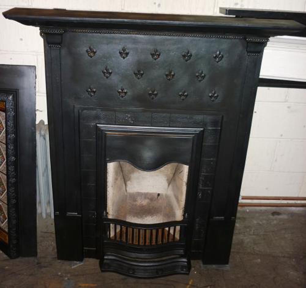 Original and complete Edwardian<br>combination fireplace<br>49.5" High x 43" Wide