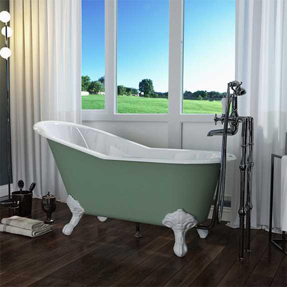 <p>Single ended slipper Bath</p><p>1700 long 810 wide 730 high</p><p>Painted in choice of colour. Bath feet painted or chrome finish