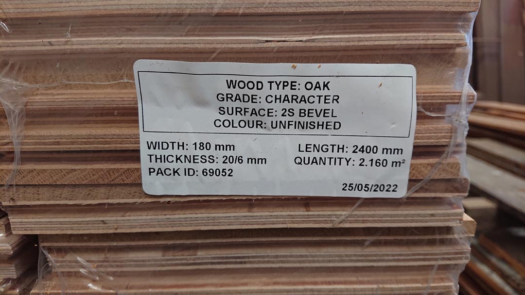 Selected Character Grade Engineered Oak flooring Available to order in various widths