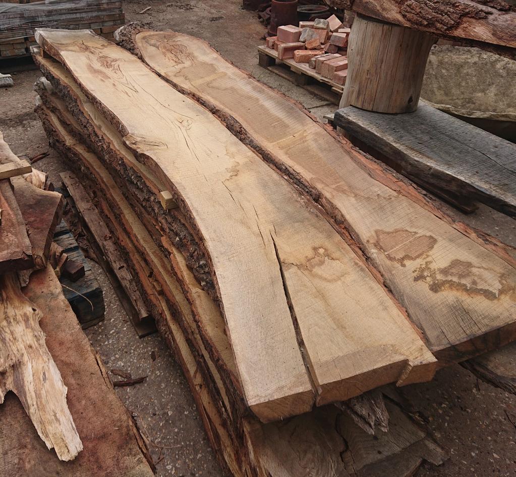 <p>12 live edge Oak slabs