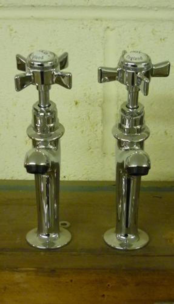 Chrome sink pillar taps