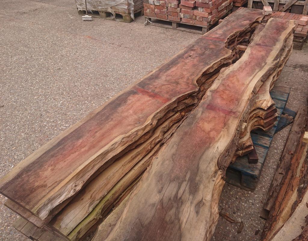 <p>12 Live edge Yew slabs