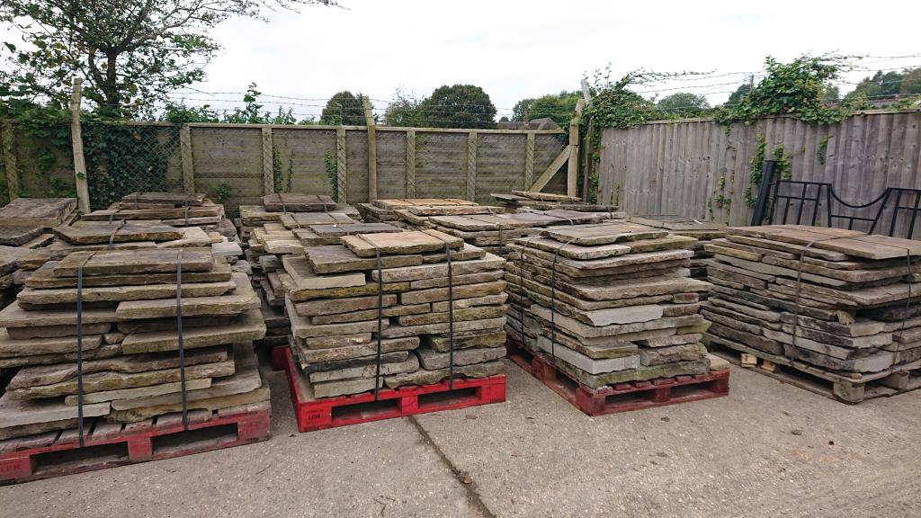 <p>Over 100 SQM of reclaimed York flagstone in stock</p>